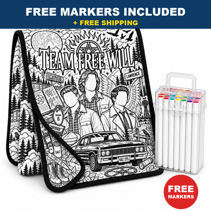 The Hunter's Coloring Blanket with free markers included and free shipping